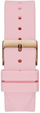 Guess Clarity Gold Dial Pink Silicone Strap Watch for Women - GW0109L2