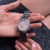 Guess Heiress Multifunction Diamonds Purple Dial Purple Steel Strap Watch for Women - GW0440L3