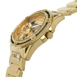 Guess Queen Quartz Gold Dial Gold Steel Strap Watch For Women - GW0464L2