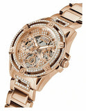 Guess Queen Multifunction Rose Gold Dial Rose Gold Steel Strap Watch For Women - GW0464L3