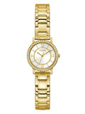 Guess Analog Diamonds Silver Dial Gold Steel Strap Watch For Women - W1013l2