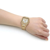 Guess Deco Quartz Crystals Gold Dial Gold Steel Strap Watch For Women - GW0472L2