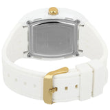 Guess Phoenix Analog Gold Dial White Silicone Strap Watch For Men - GW0499G5