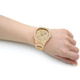 Guess Duchess Quartz Gold Dial Gold Steel Strap Watch For Women - GW0558L2