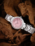 Fossil Virginia Pink Dial Silver Steel Strap Watch for Women - ES3504