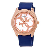 Guess G Twist White Dial Blue Silicone Strap Watch For Women - W0911L6