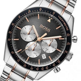 Hugo Boss Trophy Chronograph Grey Dial Silver Steel Strap Watch for Men - 1513634