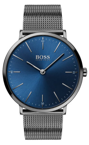 Hugo Boss Horizon Blue Dial Black Mesh Bracelet Watch for Men - 1513734