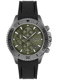 Hugo Boss Admiral Green Dial Black Silicon Rubber Strap Watch for Men - 1513967