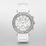 Michael Kors Parker White Dial White Leather Strap Watch for Women - MK5848