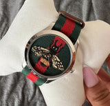 Gucci Le Marche des Merveilles Red & Green Dial Red & Green Nylon Strap Unisex Watch - YA1264060