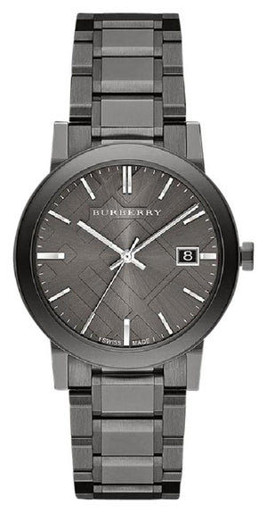 Burberry The City Grey Dial Gunmetal Steel Strap Watch for Men - BU9007