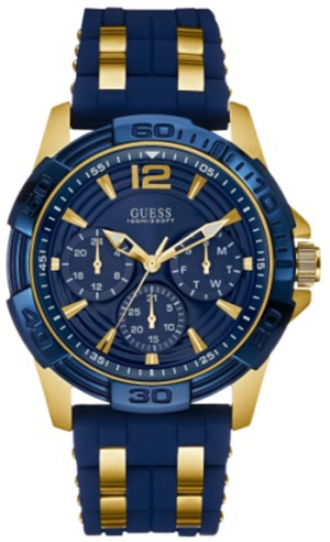 Guess Oasis Blue Dial Two Tone Steel Strap Watch for Men - W0366G6