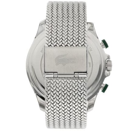 Lacoste Neoheritage Chronograph Green Dial Silver Steel Strap Watch for Men - 2011255