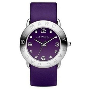 Marc Jacobs Purple Dial Purple Leather Strap Watch for Women - MBM8530