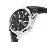 Tag Heuer Carrera Automatic 41mm Black Dial Black Leather Strap Watch for Men - WAR201A.FC6266