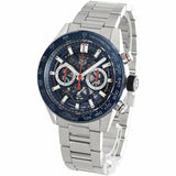 Tag Heuer Carrera Chronograph Blue Dial Silver Steel Strap Watch for Men - CBG2A11.BA0654