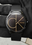 Calvin Klein Minimal Black Dial Black Mesh Bracelet Watch for Men - K3M214X1