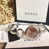 Gucci Horsebit Collection Quartz Brown Dial Silver Steel Strap Watch For Women - YA139501