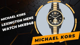 Michael Kors Lexington Quartz Black Dial Two Tone Steel Strap Watch For Men - MK8948