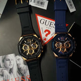 Guess Momentum Chronograph Blue Dial Blue Rubber Strap Watch for Men - GW0263G2