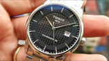 Tissot Luxury Powermatic 80 Black Dial Silver Steel Strap Watch for Men - T086.407.11.201.02