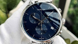 Calvin Klein High Noon Chronograph Blue Dial Silver Mesh Bracelet Watch for Men - K8M2712N