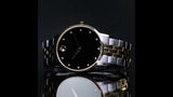 Movado Museum Classic Diamonds Black Dial Two Tone Steel Strap Watch for Men - 0607202