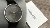 Calvin Klein Accent Black Dial Black Leather Strap Watch for Women - K2Y231C3