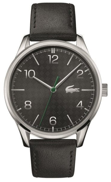 Lacoste Vienna Black Dial Balck Leather Strap Watch for Men - 2011074