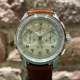 Breitling Premier B09 Chronograph 40 Green Dial Brown Leather Strap Watch for Men - AB0930D31L1P1