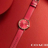 Coach Perry Red Dial Red Leather Strap Watch for Women - 14503486