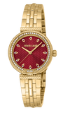 Just Cavalli Chiarezza Snake Core Red Dial Gold Steel Strap Watch for Women - RC5L078M0035