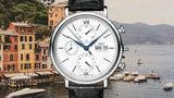 IWC Portofino Chronograph White Dial Black Leather Strap Watch for Men - IW391024