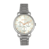 Fossil Jacqueline Multifunction White Dial Silver Steel Strap Watch for Women - ES3738