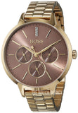 Hugo Boss Symphony Brown Dial Gold Steel Strap Watch for Women - 1502422