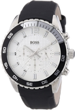 Hugo Boss Rafale Chronograh Quartz White Dial Black Leather Strap Watch For Men - HB1513403