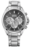 Hugo Boss Driver Black Dial Silver Steel Strap Watch for Men - 1512883