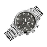 Hugo Boss Aeroliner Black Dial Silver Steel Strap Watch for Men - 1513181