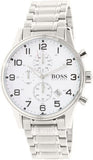 Hugo Boss Aeroliner Chronograph White Dial Silver Steel Strap Watch for Men - 1513182