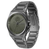 Hugo Boss Steer Chronograph Grey Dial Grey Steel Strap Watch For Men - 1514045