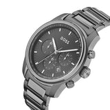 Hugo Boss Trace Chronograph Grey Dial Grey Steel Strap Watch For Men - 1514005