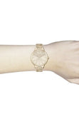 Hugo Boss Signature Gold Dial Gold Stainless Steel Strap Watch for Women - 1502540