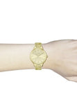 Hugo Boss Signature Gold Dial Gold Steel Strap Watch for Women - 1502541