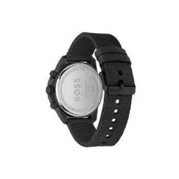 Hugo Boss Admiral Chronograph Black Dial Black Nylon Strap Watch for Men - 1513918