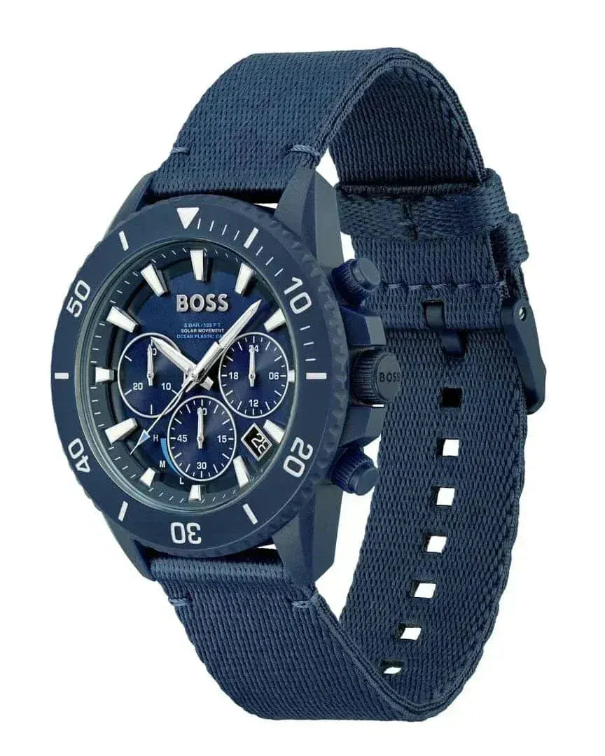 Hugo Boss Admiral Chronograph Blue Dial Blue Nylon Strap Watch for Men - 1513919