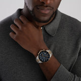 Hugo Boss Admiral Chronograph Blue Dial Two Tone Steel Strap Watch for Men - 1514257