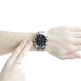 Hugo Boss Aeroliner Chronograph Black Dial Silver Steel Strap Watch For Men - 1512446