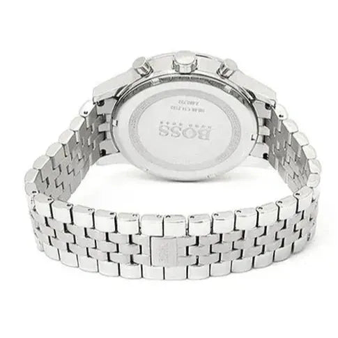 Hugo Boss Aeroliner Chronograph Black Dial Silver Steel Strap Watch For Men - 1512446
