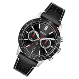 Hugo Boss Allure Black Dial Black Leather Strap Watch for Men - 1513920